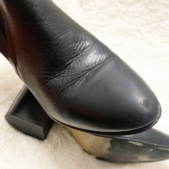 House of Harlow 1960 Warner Black Leather Ankle Booties Size 38 - Picture 5 of 10